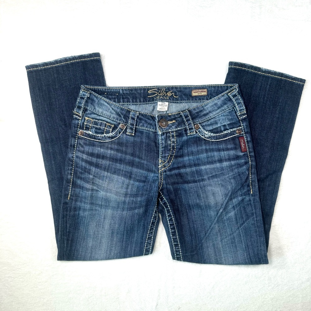 Silver Santorini Straight Leg‎ Crop Jeans Womens Size 27 Medium Wash Capri